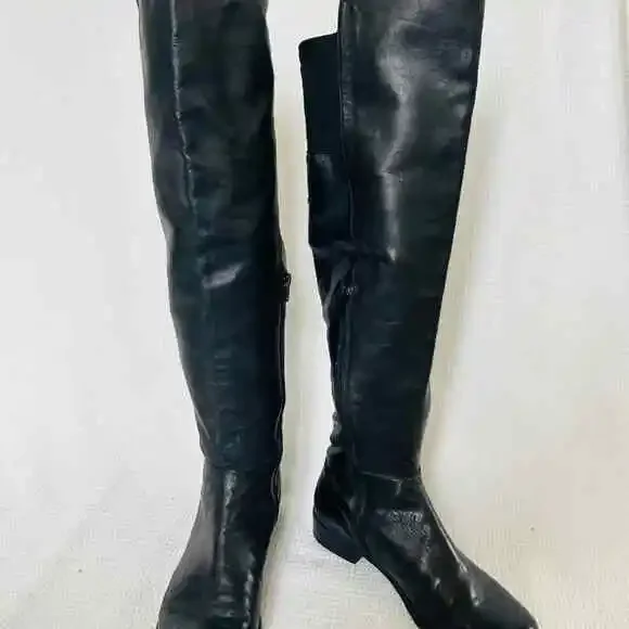 Stuart Weitzman Black Over-the-Knee Leather BootsSize 8.5